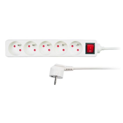 Prodlužovací kabel 5Z - 3m, vypínač, bílá