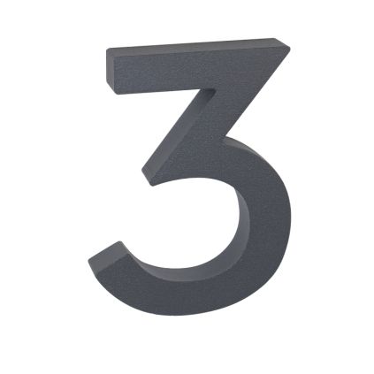 Domovní číslo "3", RN.100LV, strukturované, antracit