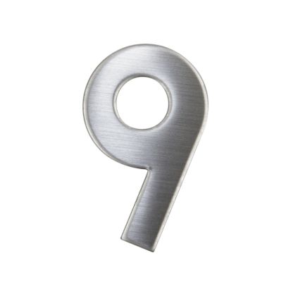 Domovní číslo "9", RN.75L, nerez