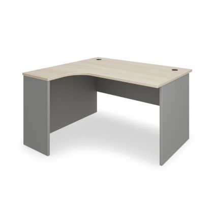 Rohový stůl SimpleOffice 140 x 120 cm, levý, dub světlý / šedá
