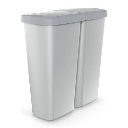 Odpadkový koš DUO šedý, 50 l, šedá