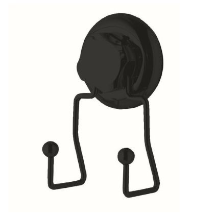 Dvojitý háček do koupelny Compactor Bestlock Black, černá
