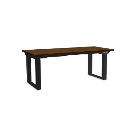 Výškově nastavitelný stůl OfficeTech Strong 180 x 80 cm, černá podnož, ořech