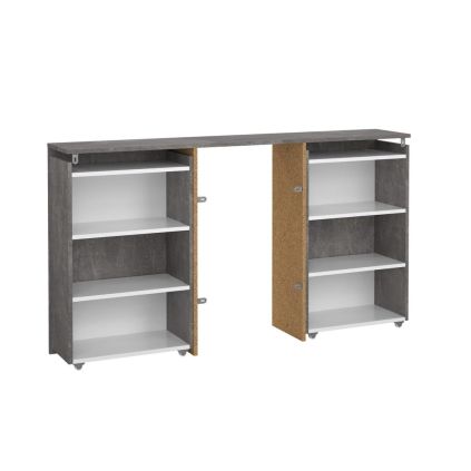 Úložné čelo postele Simplicity II 145 cm, šedá / bílý lesk