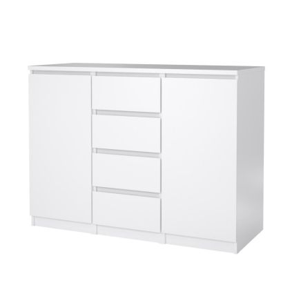 Komoda Simplicity 121 x 50 x 91 cm, bílý lesk
