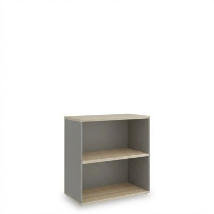 Nízká skříň SimpleOffice 80 x 40 x 80 cm, dub světlý / šedá