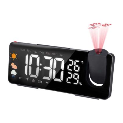 Hodiny s meteostanicí CA05, černá