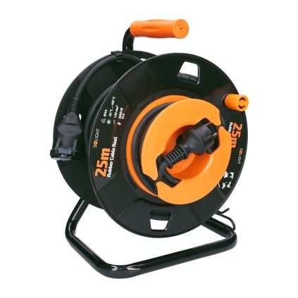 Prodlužovací kabel na bubnu 1Z pro venkovní využití - 25m, černá
