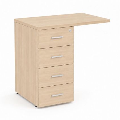 Kontejner Impress 80 x 60 cm - 4 zásuvky (ke stolu Impress 76 cm), akát světlý