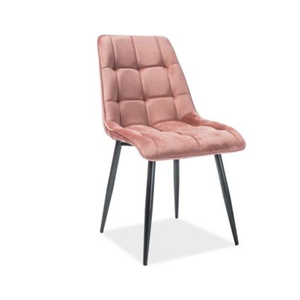 Jídelní židle Chic Velvet, růžová / černá