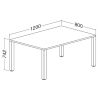 Stůl ProOffice B 120 x 80 cm, buk