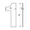 Domovní číslo "1", RN.95L, černá