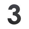 Domovní číslo "3", RN.75L, černá