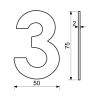 Domovní číslo "3", RN.75L, černá