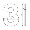 Domovní číslo "3", RN.95L, černá