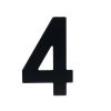 Domovní číslo "4", RN.95L, černá