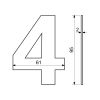 Domovní číslo "4", RN.95L, černá