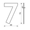 Domovní číslo "7", RN.75L, černá