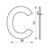 Domovní číslo "C", RN.75L, černá
