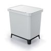 Odpadkový koš, 2 x 10 l, světle šedá