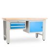 Dílenský stůl Solid OAK-21, 150 cm, 2 závěsné boxy, dub