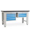 Dílenský stůl Solid MDF-42, 150 cm, 2 závěsné boxy, černá