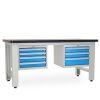 Dílenský stůl Solid MDF-43, 180 cm, 2 závěsné boxy, černá