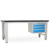 Dílenský stůl Solid MDF-03, 210 cm, závěsný box, černá