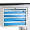 Dílenský stůl Solid MDF-04, 210 cm, závěsný box, černá