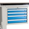 Dílenský stůl Solid MDF-40, 210 cm, závěsný box, černá