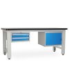 Dílenský stůl Solid MDF-21, 210 cm, 2 závěsné boxy, černá