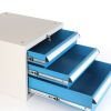 Dílenský stůl Solid MDF-34, 210 cm, 2 závěsné boxy, černá