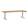 Výškově nastavitelný stůl OfficeTech D, 200 x 80 cm, šedá podnož, dub zlatý