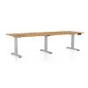 Výškově nastavitelný stůl OfficeTech Long, 240 x 80 cm, šedá podnož, dub zlatý