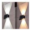 LED solární nástěnné světlo WL917, černá