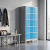 Kovová šatní skříňka - 15 boxů, 90 x 40 x 195 cm, pevné nohy, cylindrický zámek, libovolná RAL